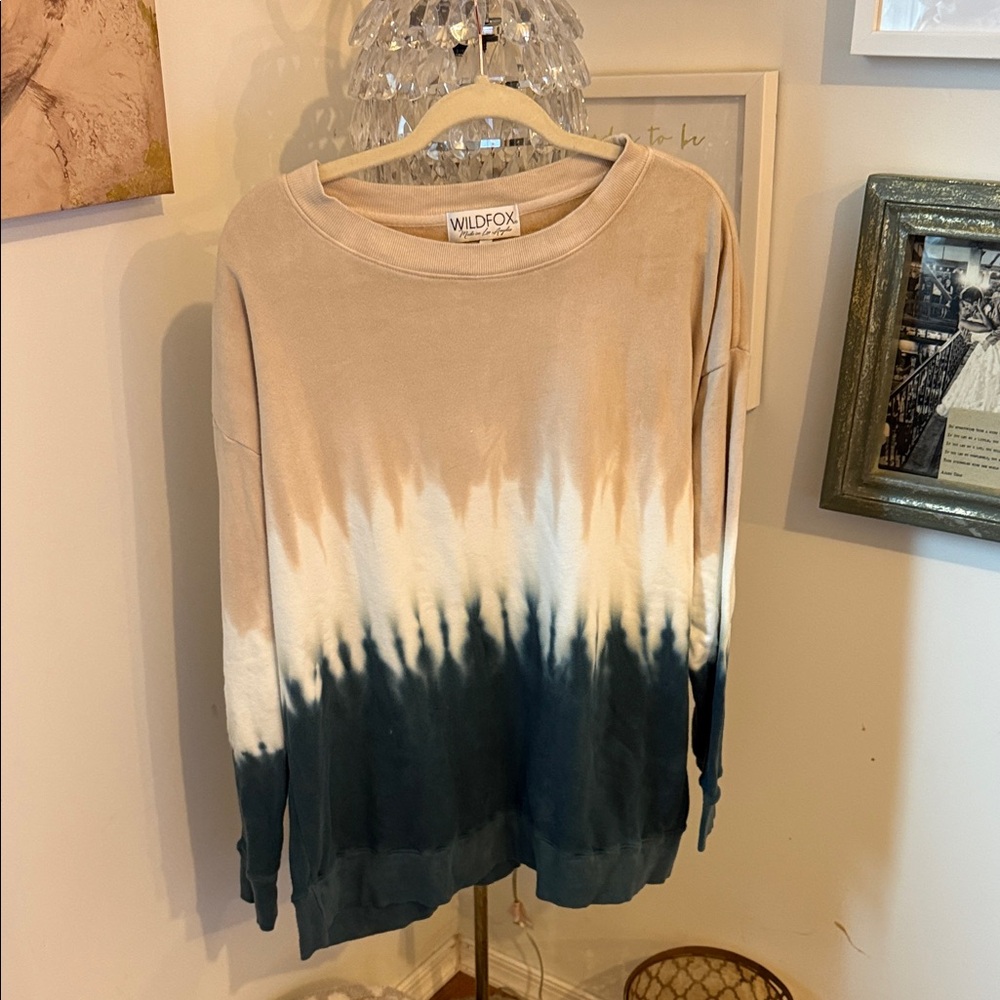 Wildfox Beige and Navy Ombre Sweatshirt